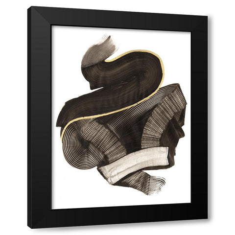 Coiling II Black Modern Wood Framed Art Print with Double Matting by Lam, Vanna