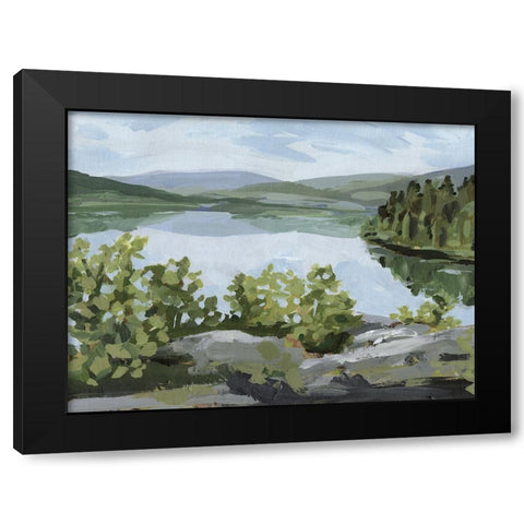Lake Overlook II Black Modern Wood Framed Art Print with Double Matting by Barnes, Victoria