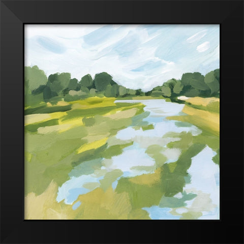 Verdant Abstract Wetland I Black Modern Wood Framed Art Print by Barnes, Victoria