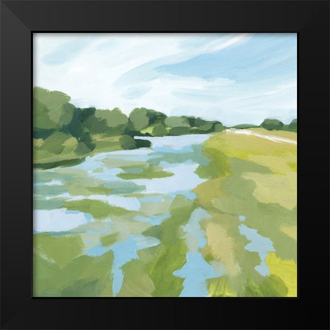 Verdant Abstract Wetland II Black Modern Wood Framed Art Print by Barnes, Victoria