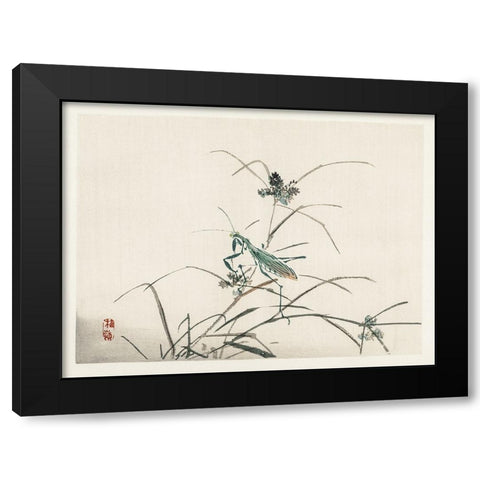 Kono Bairei Dragonflies III Black Modern Wood Framed Art Print by Vision Studio