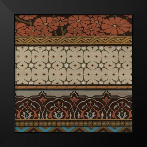 Heirloom Textile I Black Modern Wood Framed Art Print by Vess, June Erica