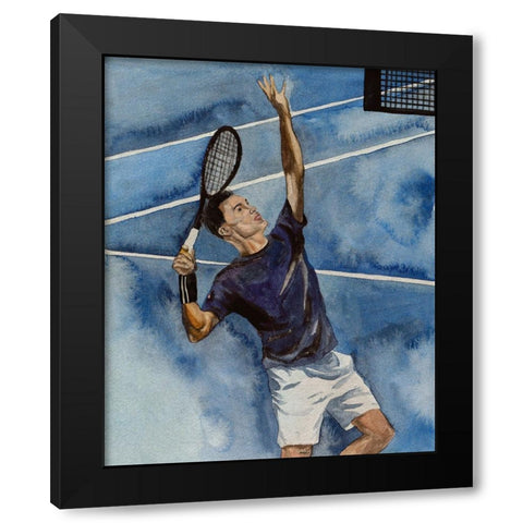 Tennis Court I Black Modern Wood Framed Art Print with Double Matting by Wang, Melissa