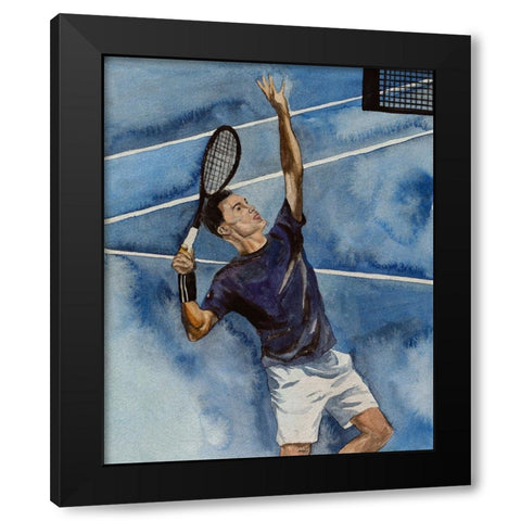 Tennis Court I Black Modern Wood Framed Art Print by Wang, Melissa