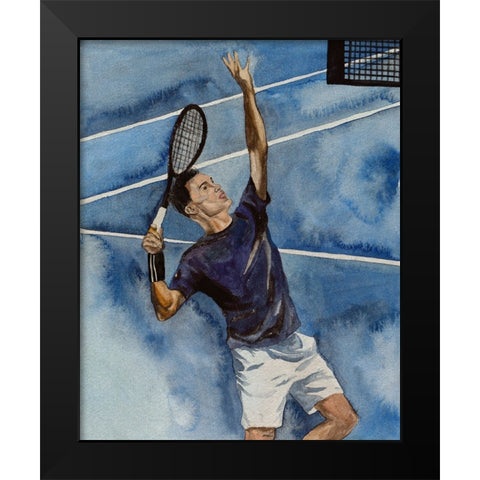 Tennis Court I Black Modern Wood Framed Art Print by Wang, Melissa