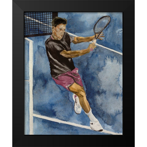 Tennis Court II Black Modern Wood Framed Art Print by Wang, Melissa