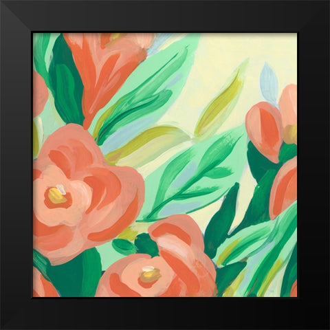 Tropical Flower Song II Black Modern Wood Framed Art Print by Vess, June Erica
