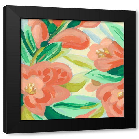 Tropical Flower Song IV Black Modern Wood Framed Art Print with Double Matting by Vess, June Erica