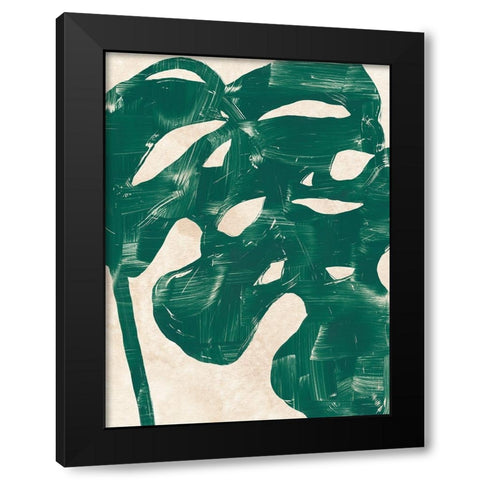 Basketweave Leaf I Black Modern Wood Framed Art Print by Vess, June Erica