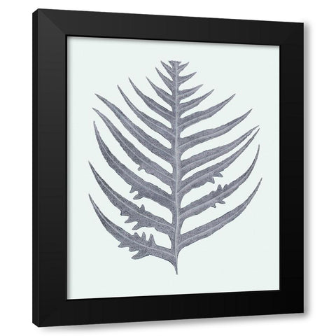 Antique Silver Ferns IV Black Modern Wood Framed Art Print by Vision Studio