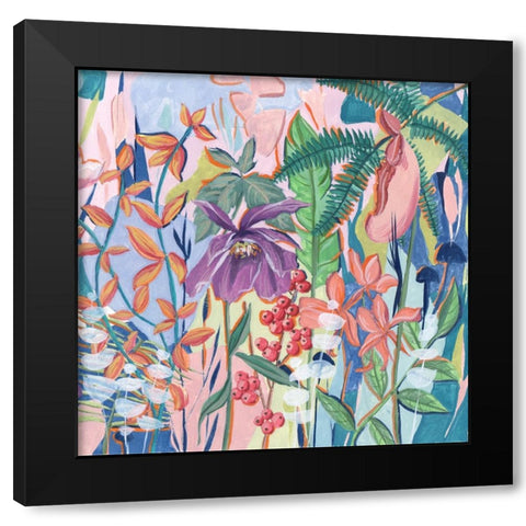 Tropical Fest I Black Modern Wood Framed Art Print with Double Matting by Wang, Melissa