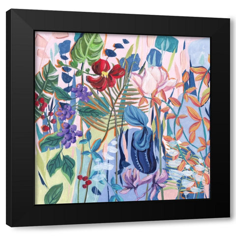 Tropical Fest III Black Modern Wood Framed Art Print with Double Matting by Wang, Melissa