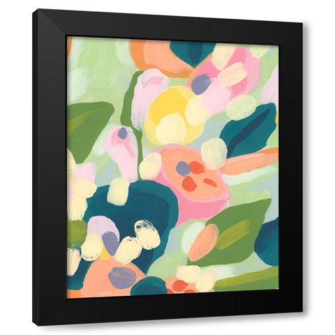 Brushy Tropics IV Black Modern Wood Framed Art Print by Vess, June Erica