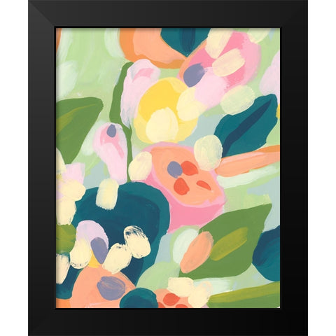 Brushy Tropics IV Black Modern Wood Framed Art Print by Vess, June Erica