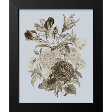 Antique Floral Spray I Black Modern Wood Framed Art Print by Vision Studio