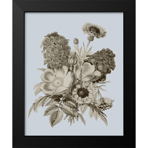 Antique Floral Spray II Black Modern Wood Framed Art Print by Vision Studio