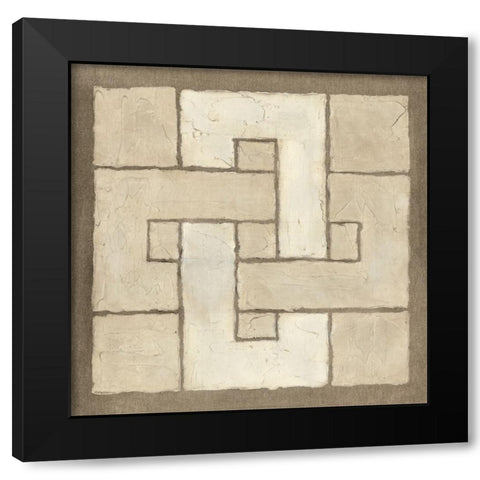 Knotted Tiles I Black Modern Wood Framed Art Print with Double Matting by Lam, Vanna