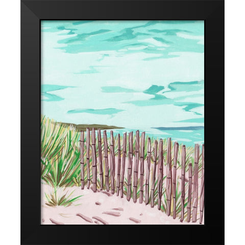 Beach Fence I Black Modern Wood Framed Art Print by Wang, Melissa