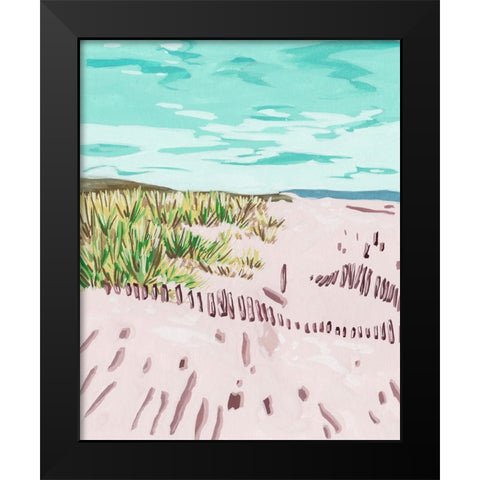 Beach Fence II Black Modern Wood Framed Art Print by Wang, Melissa