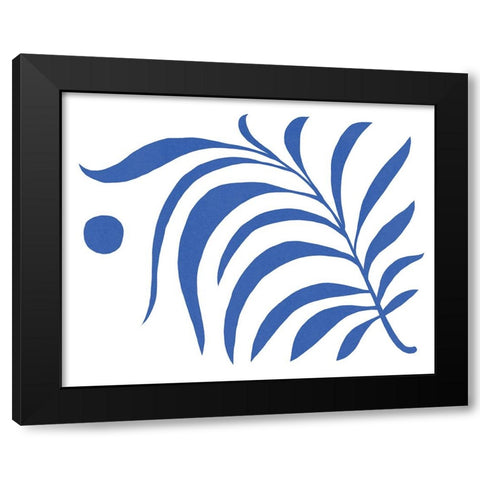 Blue Fern II Black Modern Wood Framed Art Print with Double Matting by Green, Jacob