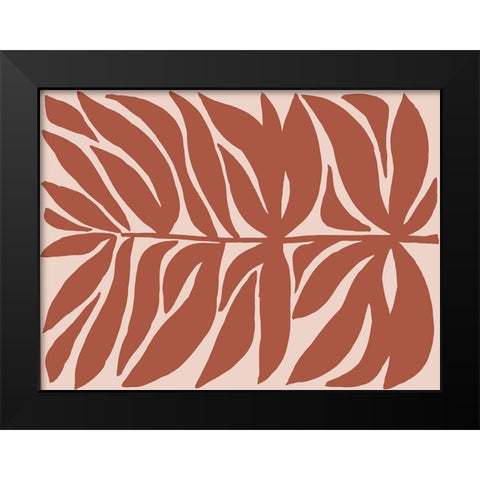 Terra Cotta Block Palms II Black Modern Wood Framed Art Print by Vess, June Erica