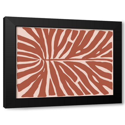 Terra Cotta Block Palms III Black Modern Wood Framed Art Print with Double Matting by Vess, June Erica