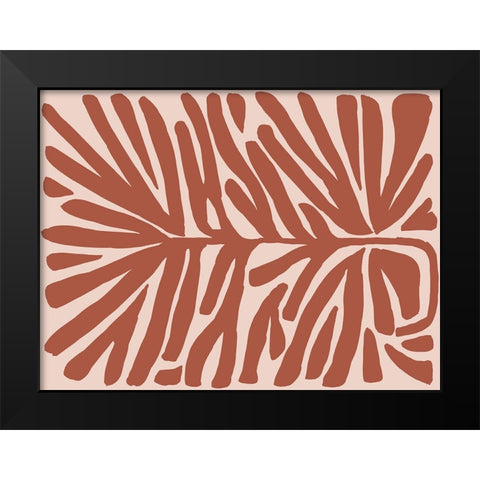 Terra Cotta Block Palms IV Black Modern Wood Framed Art Print by Vess, June Erica