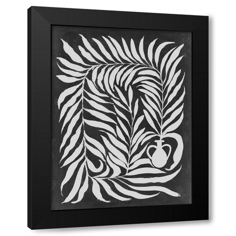 Chalkboard Vines II Black Modern Wood Framed Art Print with Double Matting by Parker, Jennifer Paxton