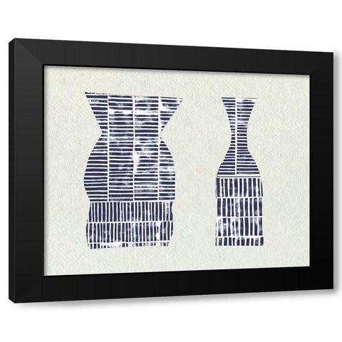 Dashed Modern Vases I Black Modern Wood Framed Art Print with Double Matting by Sizemore, Natalie