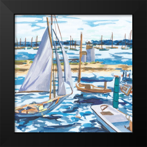 Blue Bay I Black Modern Wood Framed Art Print by Wang, Melissa