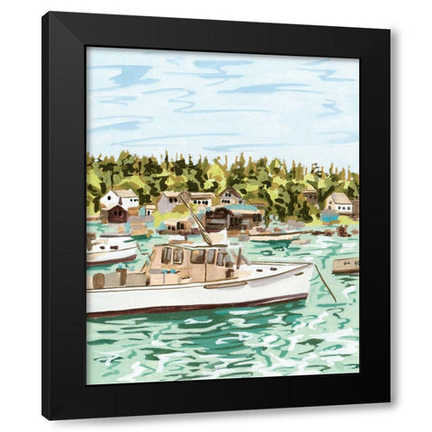 Summer Sails I Black Modern Wood Framed Art Print with Double Matting by Wang, Melissa