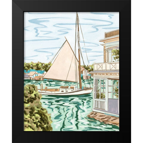 Summer Sails III Black Modern Wood Framed Art Print by Wang, Melissa