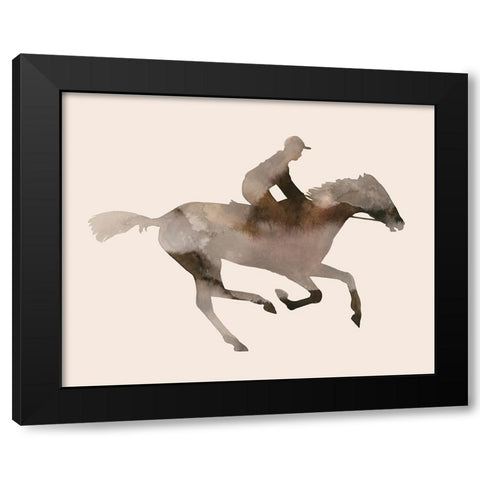 Watercolor Rider I Black Modern Wood Framed Art Print with Double Matting by Popp, Grace