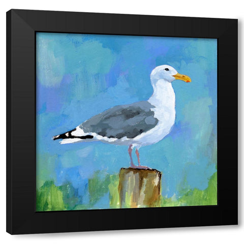 Salty Gull I Black Modern Wood Framed Art Print by Barnes, Victoria