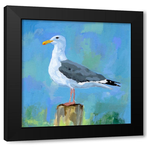 Salty Gull II Black Modern Wood Framed Art Print by Barnes, Victoria