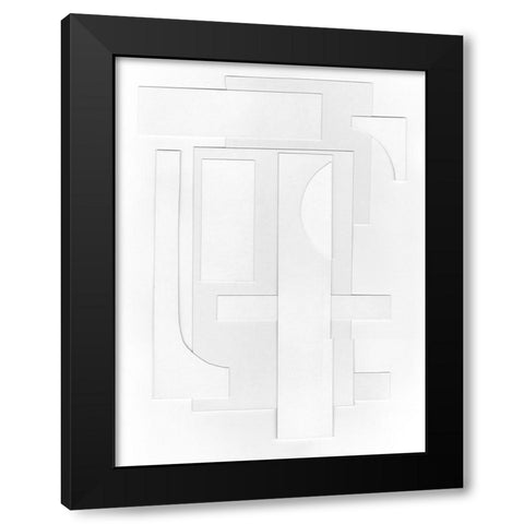 White Geometric I Black Modern Wood Framed Art Print by Willett, Michael