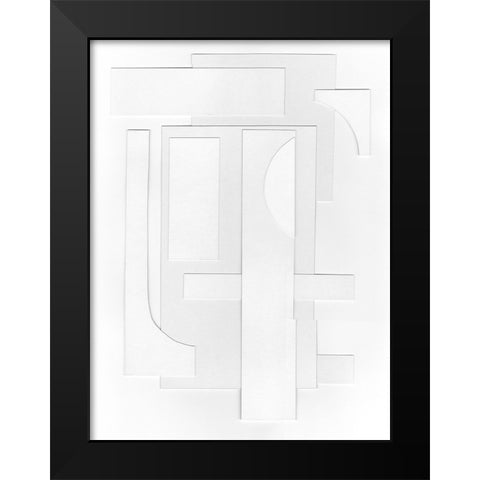 White Geometric I Black Modern Wood Framed Art Print by Willett, Michael