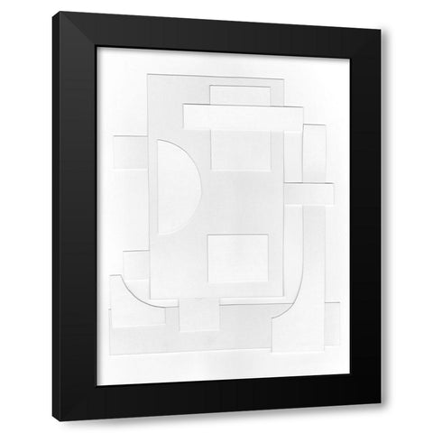 White Geometric II Black Modern Wood Framed Art Print with Double Matting by Willett, Michael
