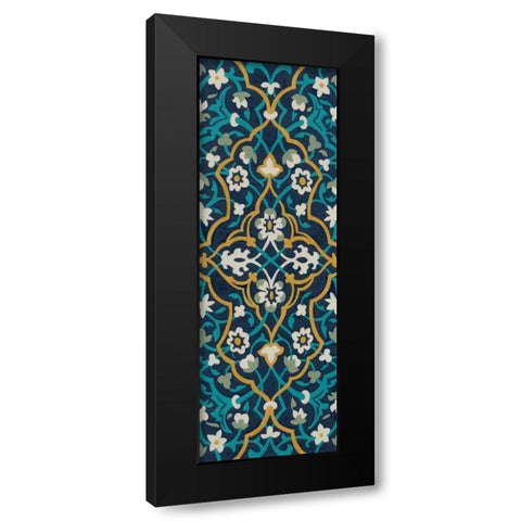 Cobalt Tapestry I Black Modern Wood Framed Art Print by Zarris, Chariklia