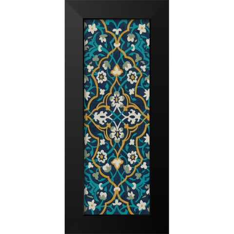 Cobalt Tapestry I Black Modern Wood Framed Art Print by Zarris, Chariklia