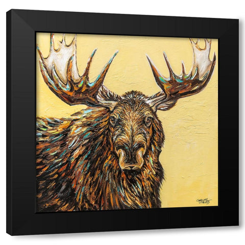 A Large Moose Black Modern Wood Framed Art Print with Double Matting by Vitaletti, Carolee