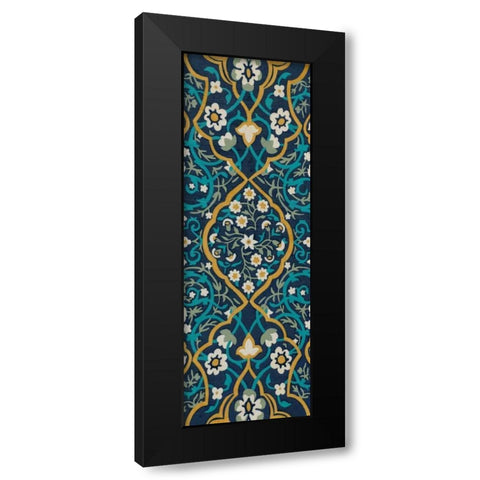 Cobalt Tapestry II Black Modern Wood Framed Art Print with Double Matting by Zarris, Chariklia