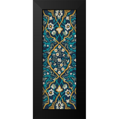 Cobalt Tapestry II Black Modern Wood Framed Art Print by Zarris, Chariklia