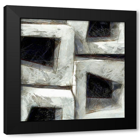 Sketchy Blocks IV Black Modern Wood Framed Art Print by Saunders, Alonzo