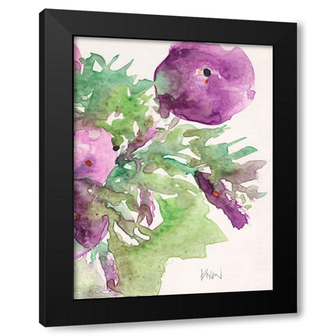 The Purple Bouquet I Black Modern Wood Framed Art Print with Double Matting by Dixon, Samuel