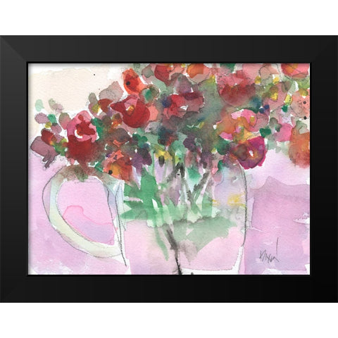 Florals From the Balcony I Black Modern Wood Framed Art Print by Dixon, Samuel