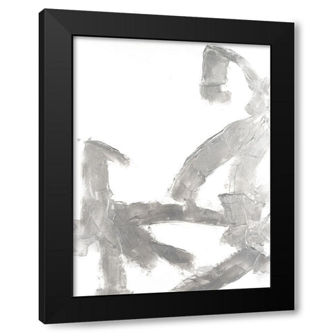 Silvery Strokes I Black Modern Wood Framed Art Print with Double Matting by Willett, Michael