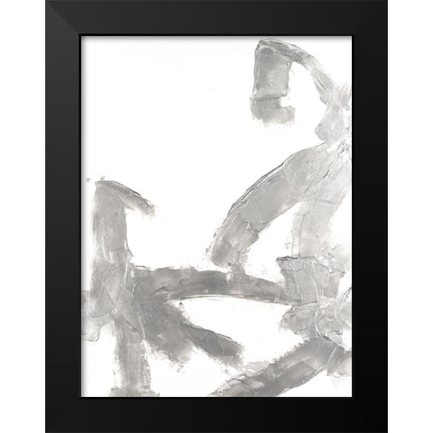 Silvery Strokes I Black Modern Wood Framed Art Print by Willett, Michael