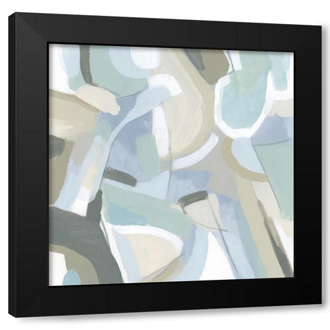 Blue Vibration II Black Modern Wood Framed Art Print with Double Matting by Vess, June Erica