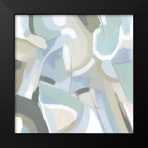 Blue Vibration II Black Modern Wood Framed Art Print by Vess, June Erica